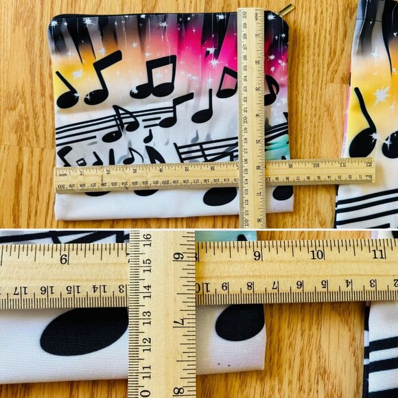 Music Notes Tote Bag with Matching Zipper Pouch Gradient Print - Picture 6 of 9